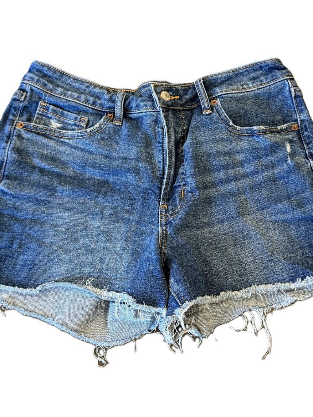 Old Navy Women's High Rise OG Straight Jean Shorts Medium Wash Size 12